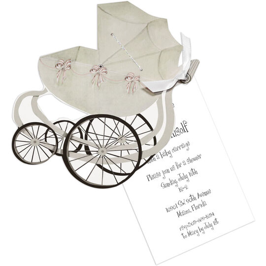 Oh Baby Pink Die-cut Invitations